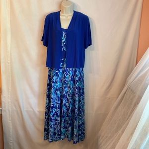 Two-Piece Set-Sleeveless Dress With Matching Shrug Jacket, Size 16